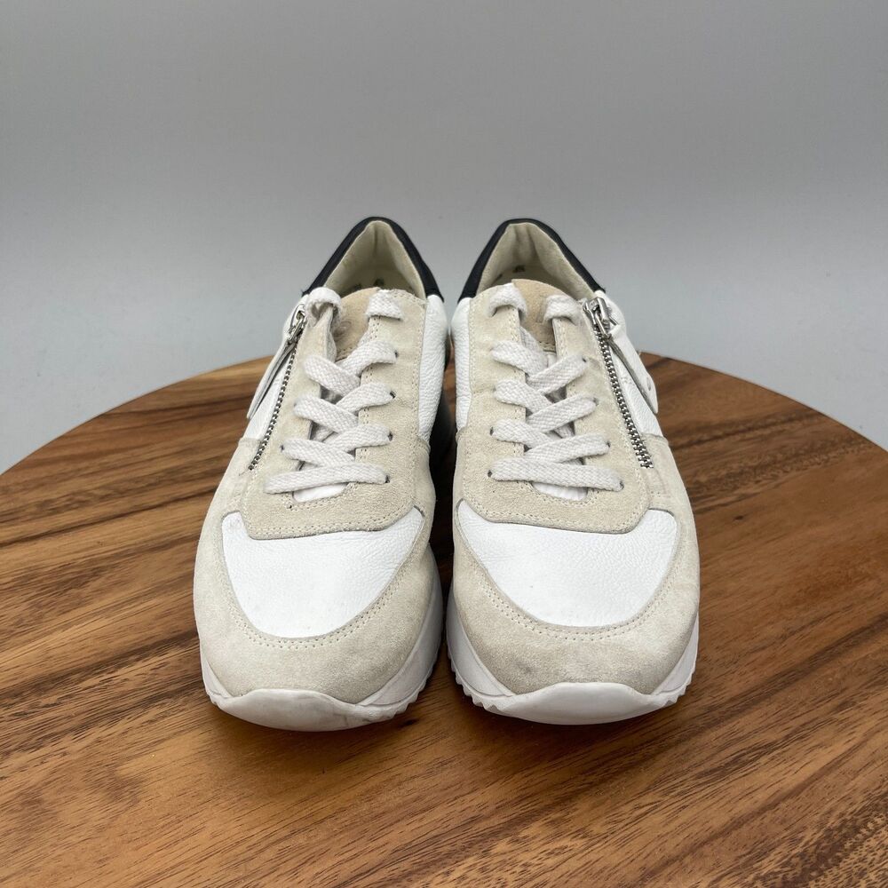 Paul Green Lively Shoes Womens 4.5 UK / 6 US Luxury White Leather Zip Sneakers - Picture 2 of 9
